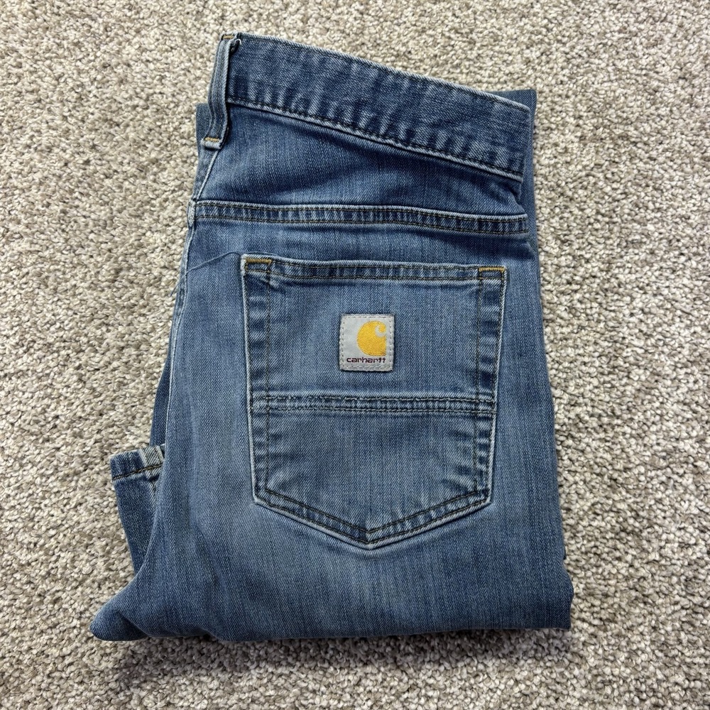 Carhartt 102804-964 Jeans Mens 28x32 Blue Med Wash Relaxed Straight Denim Pants